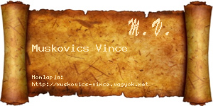 Muskovics Vince névjegykártya